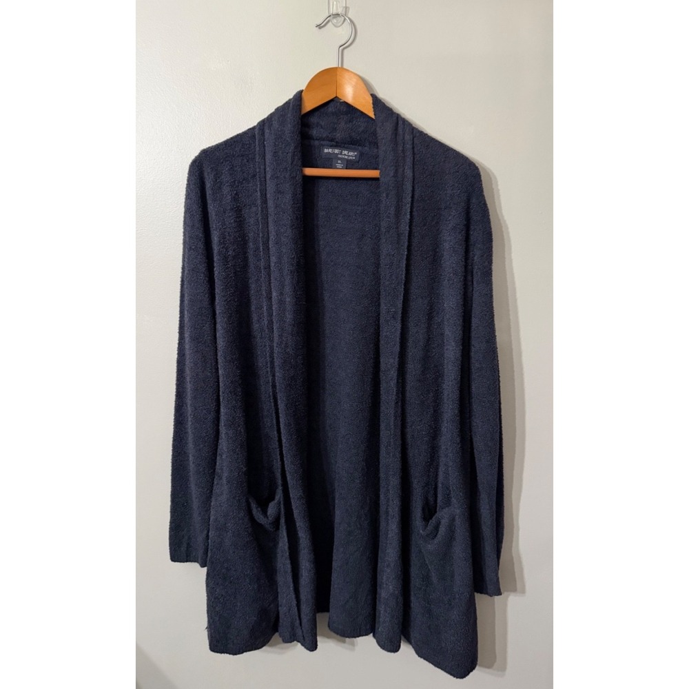 Barefoot Dreams Essential long Cardigan Bamoo Chic lite Navy Style 428 XL Cozy‎